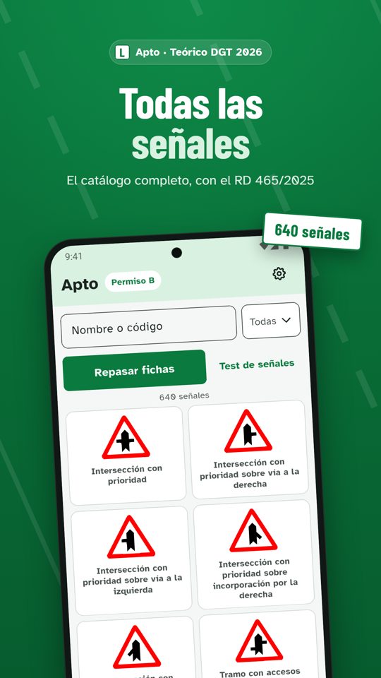 Catálogo de señales con su significado